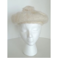 Donegal White Moehair Wool Blend Mujer&apos;s Beret Hat Handcrafted Ireland   eb-21335957